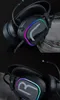 Färgglada LED Gaming Hörlurar USB 7.1 Girl Pink Noise Cancelling Stereo Headset för PC Dator Laptop Telefon Spel 3,5 mm Mic hörlurar