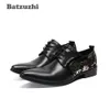 Batzuzhi Top Fashion Herenschoenen Puntige Toe Formele Lederen Jurk Schoenen Oxfords Flats Zapatos Hombre, Big Maten US6-US12, EU38-4