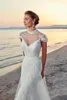 Eddy K Beach Sereia Vestidos de Noiva Pescoço Lace Vestidos Noiva 2019 Botão Boy Vestido de Noiva Vestido de Novia