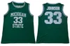 33 Earvin Johnson Michigan State Jersey Cheap Magic Johnson College Basketball Jerseys Men Green Free Shipping