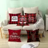 NOUVEAU Joyeux Noël Elk Hiver Bonhomme De Neige Mots De Noël Polyester Coussin Couvre Taie D'oreiller Décorative Housse De Coussin pour Canapé Bedro2946073