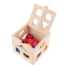 13 Holes Intelligence Box Shape Sorter Cognitive and Matching Wooden Building Blocks Baby Kids Children Educational Toy Gift free shipping