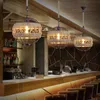 E27 Led light retro rope industrial wind chandelier for Internet cafe restaurant cafe bar ball personalized lamp