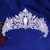 Diadema di lusso con zirconi di cristallo e orecchini per collana da donna Set di gioielli da sposa per corone di zirconi da sposa