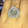 Big Bling Zircon Anéis de Pedra para Mulheres Noivado Casamento 925 Anéis de Prata Esterlina 2019 Novo