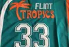 Flint Tropics Movie Edition #33 Jackie MOON geborduurd basketbalshirt Ed wit groen oranje