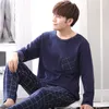 Yidanna long sleeve pijama cotton pajamas set for male plus size sleep clothing casual nightie sleepwear men pyjamas suit autumn V191109