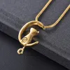 hh10024 SilverGoldBlack Moon Cat Shape Jewelry Cremation Jewelry Pet Ashes Urns Necklace Memorial Pendant For WomenMen wholes8047175