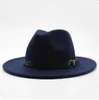 Fashion-Winter Höst Imitation Woolen Kvinnor Män Ladies Fedoras Top Jazz Hat Amerikanska Round Caps Bowler Hattar