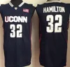 Uomo NCAA Uconn Huskies College Maglie Kemba Walker Sue Bird 3 Diana Taurasi 30 Breanna Stewart Ray Allen Moore Maglia da basket NAVY bianca