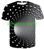 Top design barato Casual solta impressa t-shirt dos homens roupas de verão nova vertigem estereograma Abstract Imprimir manga curta T-shirt Vestuário Desporto