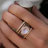 Oval Natural Moonstone Diamond Ring 14k bijoux en or rose pour les femmes Agate Turquoise Anillos Jade Bizuteria péridot fine Gemstone V191220