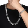 Bracelet en argent glacé pour hommes, chaîne cubaine Miami, Hip Hop, bijoux à la mode, 306O