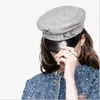 Fashion Cap Women Borduurwerk Militaire wol Baker Boy Caps Britse klassieke vrouwelijke Gatsby Flat Hats5293753