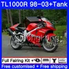 +タンク用スズキSRAD TL 1000 R TL1000R 98 99 00 01 02 03 304hm.0 2001 2003 2003 2003 2003 2003 2003年フェアリックスファクトリーレッドブラック