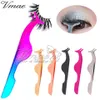 Eyelash Exention Tool Aplikator Kolorowe Różowe Złoto Pink OEM Steel Pincety Wysokiej Jakości Mini Metal Metal Curler Curler Picker Picker dla kobiet