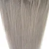 Grå hårförlängning Silver Grå Clip In Human Hair Extensions 100g 7a Virgin Peruvian Straight Clip Hårförlängningar 7st / set Gratis frakt