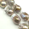 1 fita completa 20-25mm grande metálico Nucleated Nucleated Barroco Pérolas Beads Genuíno Irregular Pérola Pérola Pérola Gemstone Loose Beads 16-18pcs