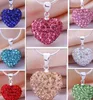 Hot Selling Love Heart Pendants Necklace Multicolor Genuine Crystal Disco Ball Lady s925 Silver Jewelry for Women Girls