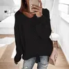 Atacado-Novo Moda Outono Inverno Moda com cordão Suéteres de tricô feminino Streetwear Sexy pulôveres de malha com decote em V tops Casual solto suéter M961