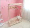 INS Multifunctional Clothes Hat Rack Children Cabinets Creative Solid Wood Floor Clothing Racks Wooden Cloth Store Display Shelf