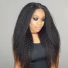 Hochtemperaturfaser 13*4 Lace Front Perücke Kunsthaar Lange Yaki Kinky Straight Perücken mit natürlichem Haaransatz für schwarze Frauen