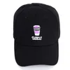 unisex mode drink cup borduurwerk honkbal cap katoen verstelbare snapback hoed vrouwen mannen gebogen zon hoed voor reiscasual petten