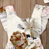 Roupas de bebê recém-nascido infantil criança flor macacão macacão bebê roupas com headband 2pcs roupas de bebê meninas roupas crianças roupas