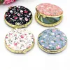 1Pc Mini Round Pocket Folding Makeup Mirror Vintage Double Sides Floral Printed Chinese Style Compact Cosmetic Tool Portable4809360