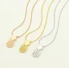 Mooie uitgehold ananas hanger ketting voor vrouwen meisjes legering zilver rose goud schattige fruit kettingen mode-sieraden