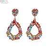 JUJIA good quality multi colors crystal statement earring Trend fashion vintage statement stud Earrings factory price wholesale