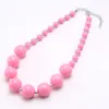 New Arrivel Solid Color Candy Acrylic Kid Chunky Beads Necklace Fashion Bubblegume Bead Chunky Necklace Jewelry Baby Kid Girl