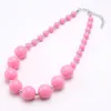 Nouveau Arrivel Solide Couleur Bonbons Acrylique Enfant Chunky Perles Collier De Mode Bubblegume Perle Chunky Collier Bijoux Bébé Enfant Fille