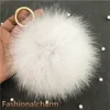 13cm/5" echter natürlicher blauer Fuchspelzknäuel Pompom Handtasche Schlüsselanhänger Anhänger Schlüsselanhänger Quasten