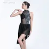 Top Quality Black Sequin Lace and Mesh Ballet Lyrical Dress for Girls and Women Contemporary Dance Costumes 1961112123