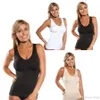 Partihandel Kvinnor Round Collar Tank Top Body Shaper 3 Färger Avtagbara Bröst Inner Pads Slimming Elastisk Andbar Ärmlös Vest DH0673