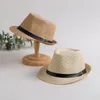 Panama Straw Sun Hat Fashion Summer Casual Trendy Beach Sunshade Straw Hat Cowboy Fedora Cap Outdoor travel Straw Sun cap snapback TL1057