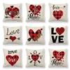 Kärlek Valentinsdag kuddefodral Brev Skriv ut Kasta Kudde Skal Cupid Linne Pillow Case Hem Party Fashion Decor T9i00281