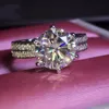 2020 Solitaire 3ct Lab Diamond Ring Стерлингового Серебра 925 Пара Обручальных Обручальных Кольца для Женщин Мужчин Очарование Партии Ювелирных Изделий