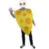 Erwachsene große Käse-Keil-Outfit lustiges Tagebuch Fancy Kleid Maskottchen Kostüm Unisex-Jumpsuit Halloween-Party-Kostüm One Size1