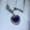 Ciondolo Oceanheart Kate Winslet Con collana Argento sterling 925 Blu 5A zircone Cz Ciondoli di fidanzamento per le donne Regalo