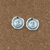 100st / Massor Singelbrev "B" Skiva Initial Alloy Charms Pendants DIY Tillbehör 18x18.5mm Antik Silver A-460