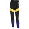 Pantaloni patchwork a vita alta da donna Pantaloni a matita neri Pantaloni cargo streetwear Pantaloni jogger larghi Pantaloni sportivi da donna 2019