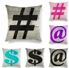 Letter Sign Pattern Print Pillow Linen Case Sofa Car Cushion Cover Home Decor Office Square 45X45cm quality print technology