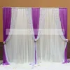 10ftX20ft Luxury sequin edge wedding backdrop white curtain with Swags stage party birthday wall decoratons props