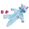 Roupa da boneca para 43 cm nascido unicórnio do bebê casaco casaco com capuz set 17 "renascer roupas de natal Unicornio outfit para boneca