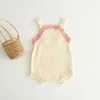 INS Baby Kinder Kleidung Strampler 100 % Baumwolle gestrickt einfarbig alle Match Hosenträger Strampler Frühling Kleidung Mädchen Strampler 0-2T
