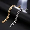 Personnalisé 11mm en acier inoxydable hommes or grain de café lien chaîne bracelets chaînes bracelet bracelet bijoux cadeau de noël pour hommes gars