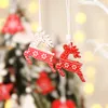 8 Stile, weiß, rot, Weihnachtsbaumschmuck, 12 Teile/los, hängende Anhänger aus Holz, Engel, Schneeglocke, Elch, Stern, Weihnachtsdekoration für Zuhause
