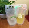 450 ml Transparent auto-scellé en plastique coeur boisson sac bricolage boisson conteneur sac à boire jus de fruits stockage des aliments 500 pièces